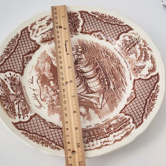 Fair Winds The Friendship of Salem Dinner Plate Alfred Meakin Staffordshire 2 Pc - Picture 7 of 8